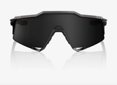 100% Speedcraft matte black gloss black sunglasses with black mirror lens for cycling and outdoor performance