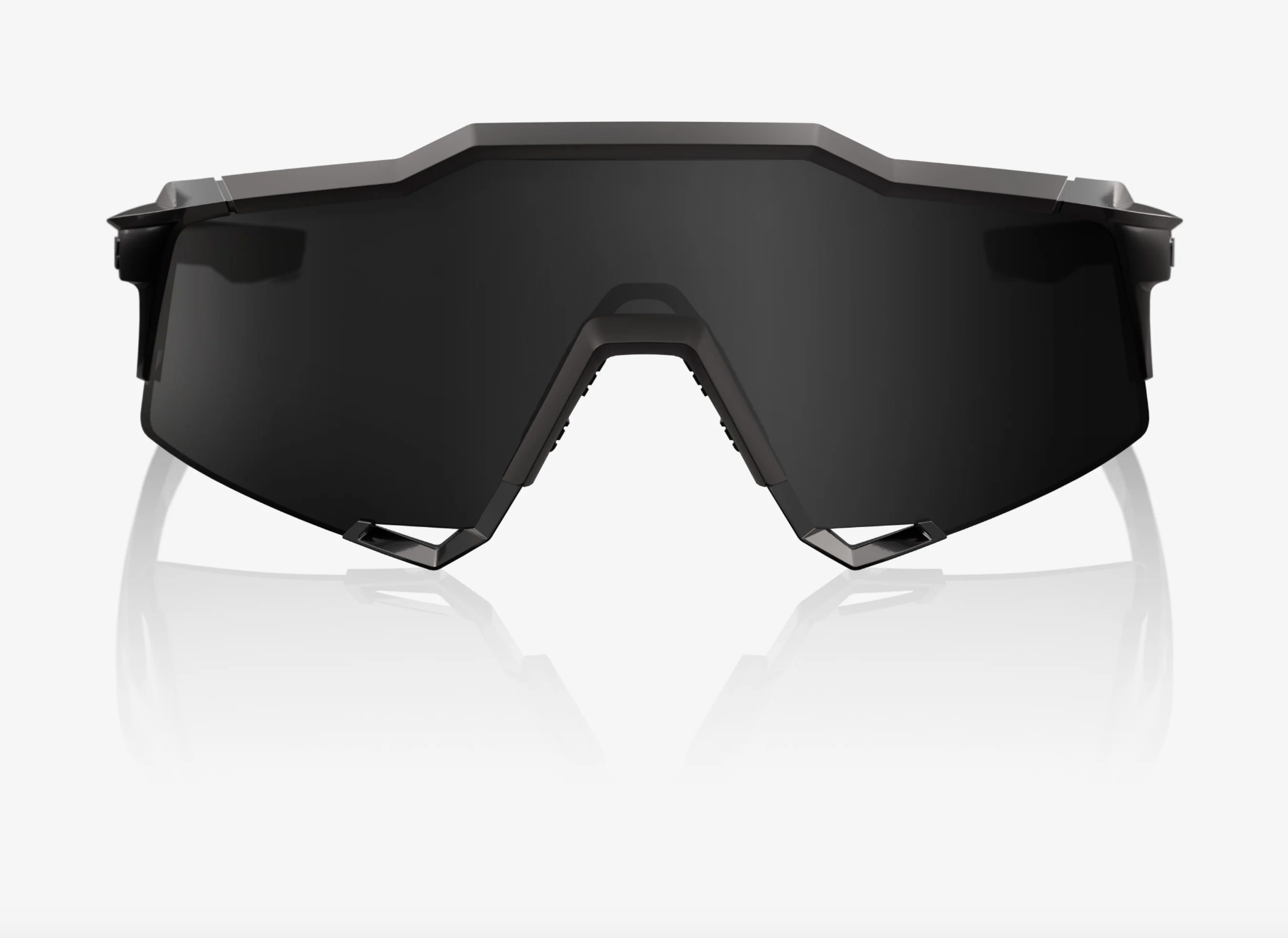 100% Speedcraft matte black gloss black sunglasses with black mirror lens for cycling and outdoor performance