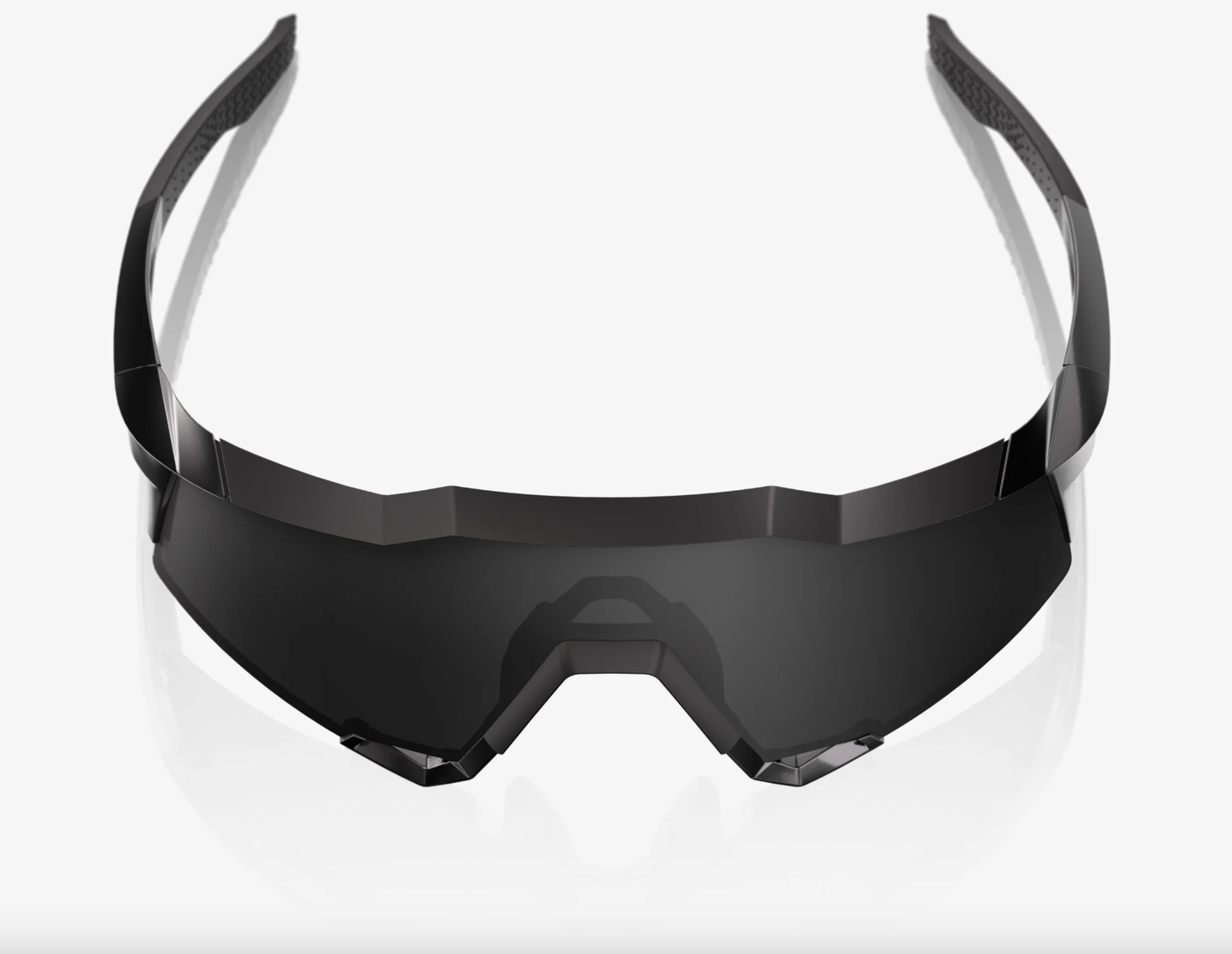 100% Speedcraft matte black gloss black sunglasses with black mirror lens for cycling and outdoor performance