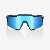 100% Speedcraft Matte Black Sunglasses with HiPER Blue Multilayer Mirror Lens offering UV protection and enhanced contrast for cycling