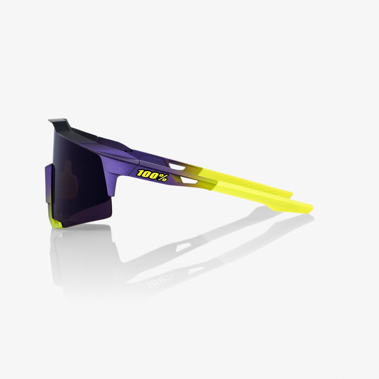 100% Speedcraft Matte Metallic Digital Brights Sunglasses with Dark Purple Lens providing UV protection and high-clarity vision
