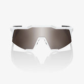 100% Speedcraft Matte White Cycling Sunglasses HiPER Silver Mirror Lens performance eyewear