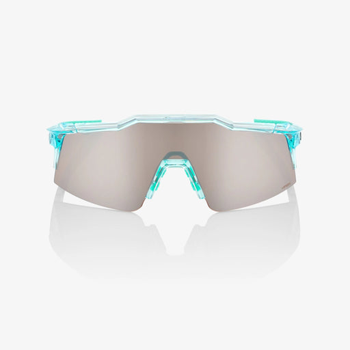 100% Speedcraft Polished Translucent Mint Sunglasses, HiPER Silver Lens