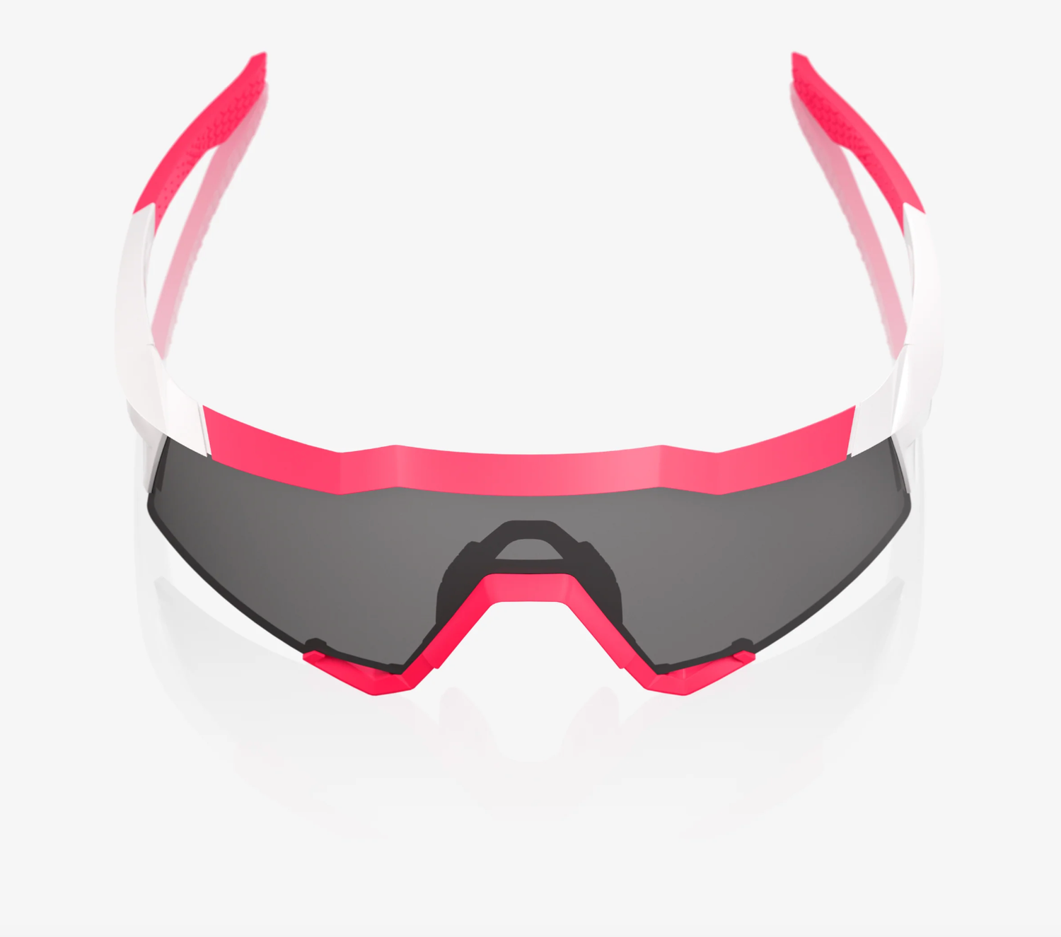 100% Speedcraft Puddy Pink White sunglasses with smoke lens for professional cycling performance