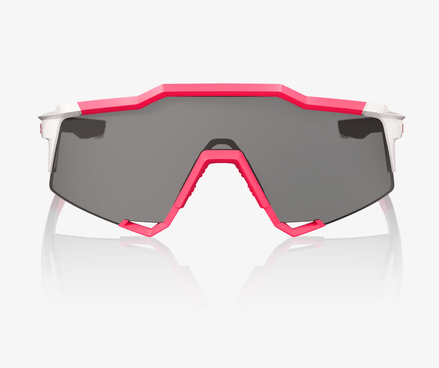 100% Speedcraft Puddy Pink White sunglasses with smoke lens for professional cycling performance