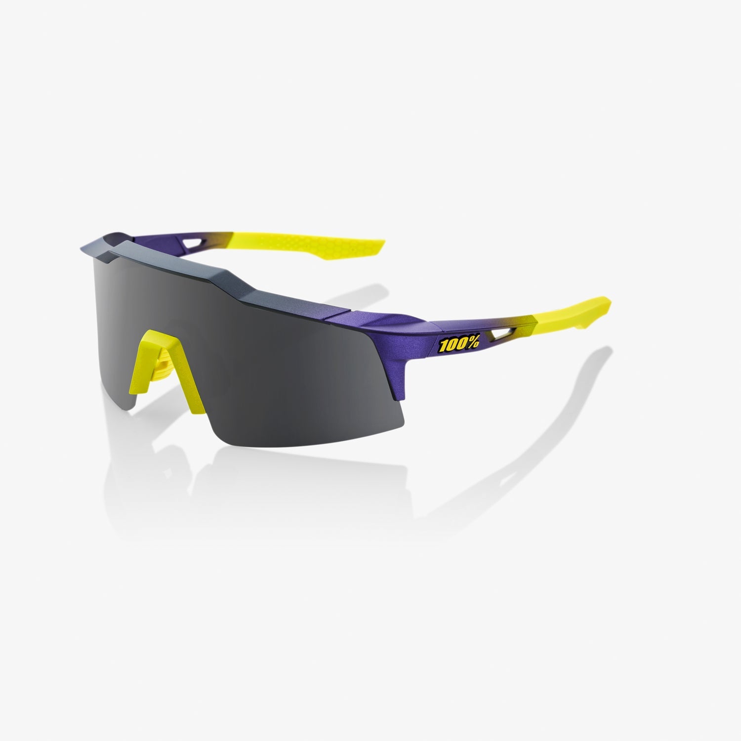 100% Speedcraft SL Matte Metallic Digital Brights Sunglasses with Smoke Lens offering UV protection clarity and aerodynamic performance