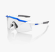100% Speedcraft SL Matte White/Metallic Blue Sunglasses - HiPER Blue Multilayer