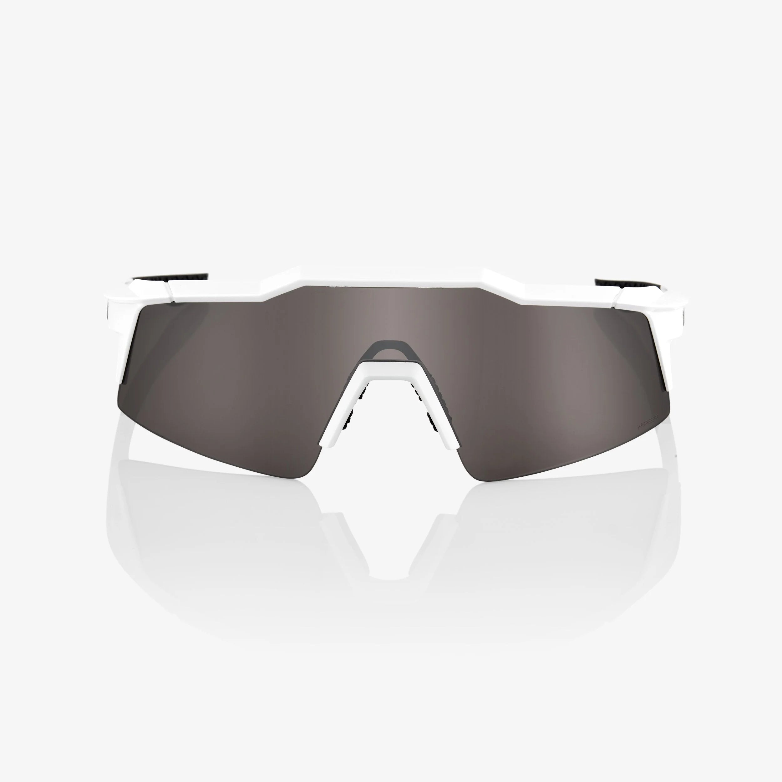 100% Speedcraft SL Matte White Sunglasses HiPER Silver Lens lightweight performance cycling eyewear