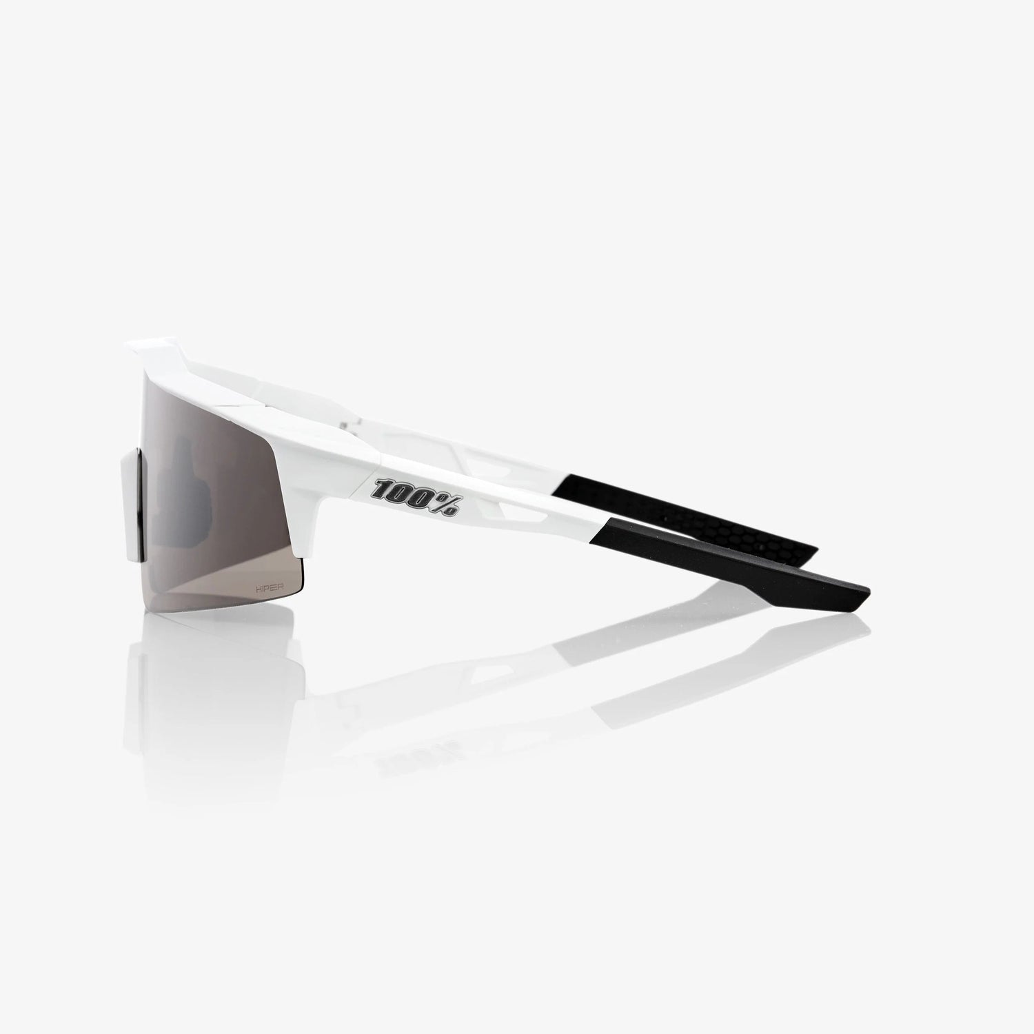 100% Speedcraft SL Matte White Sunglasses HiPER Silver Lens lightweight performance cycling eyewear