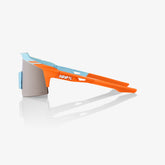 100% Speedcraft SL Soft Tact Two Tone Sunglasses with Silver Mirror Lens offering UV protection and lightweight racing performance