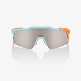 100% Speedcraft SL Soft Tact Two Tone Sunglasses with Silver Mirror Lens offering UV protection and lightweight racing performance
