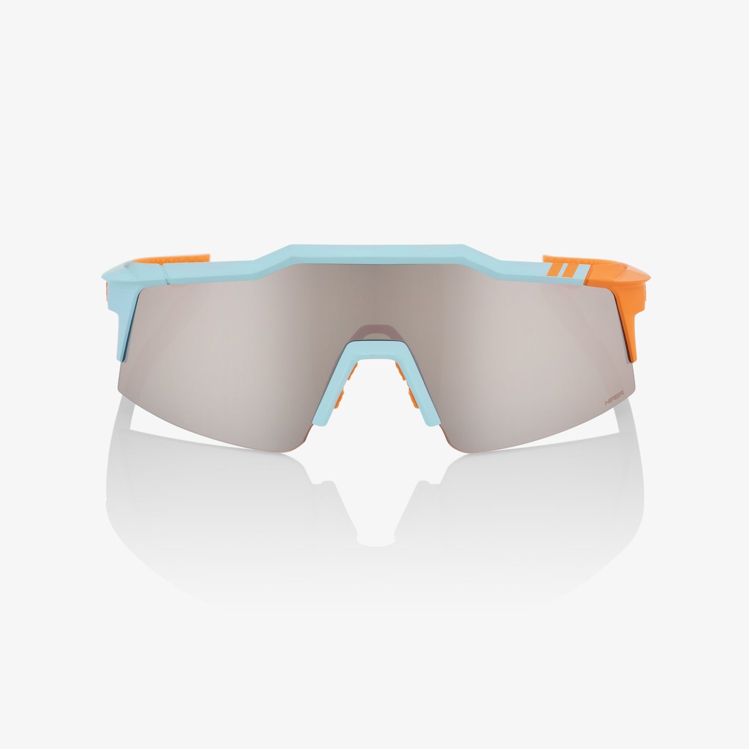 100% Speedcraft SL Soft Tact Two Tone Sunglasses with Silver Mirror Lens offering UV protection and lightweight racing performance