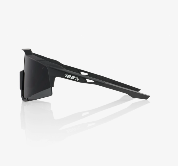 100% Speedcraft Soft Tact Black Sunglasses - Smoke Lens