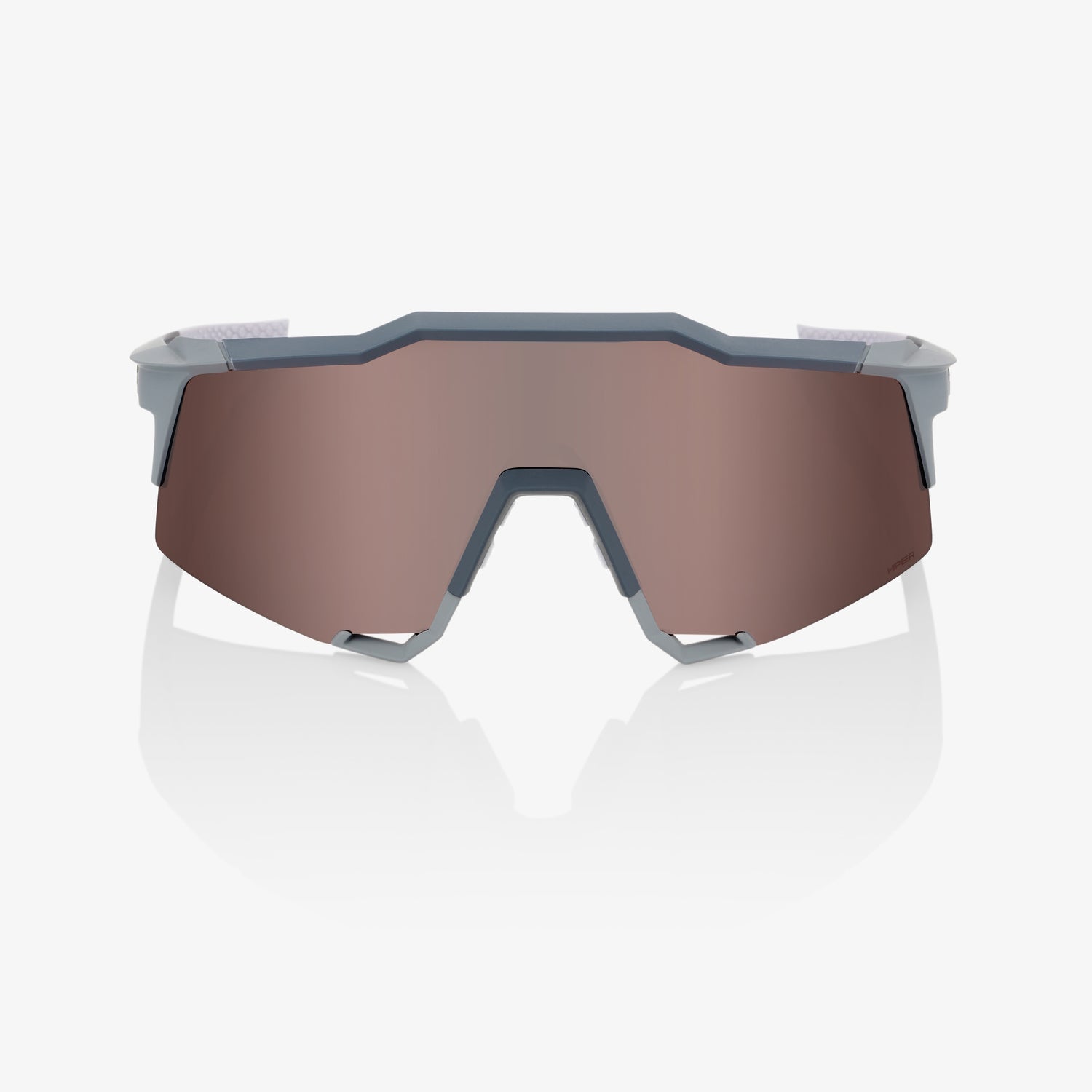 100% Speedcraft Soft Tact Stone Grey Sunglasses with HiPER Crimson Silver Mirror Lens providing contrast clarity and UV protection
