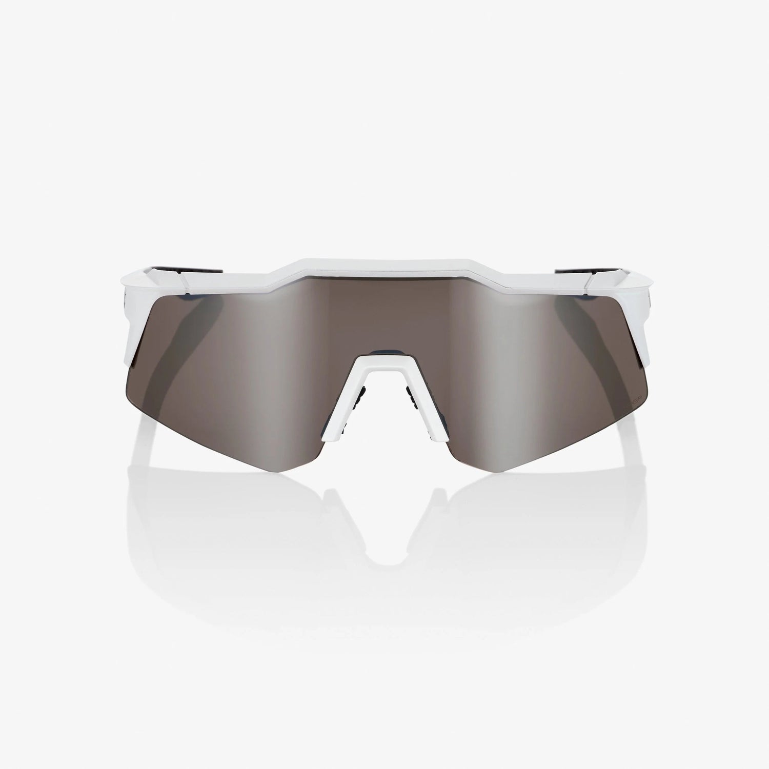 100% Speedcraft XS Matte White Sunglasses HiPER Silver Mirror Lens cycling eyewear