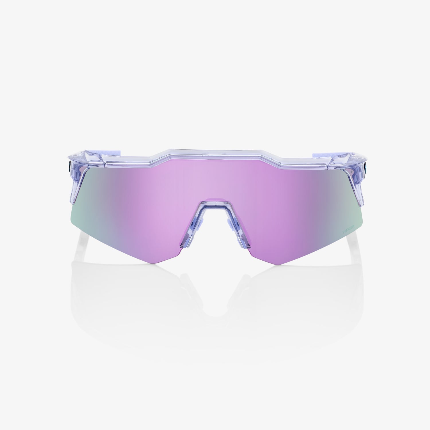 100% Speedcraft XS Polished Translucent Lavender Sunglasses with Lavender Mirror Lens offering UV protection and clear vision