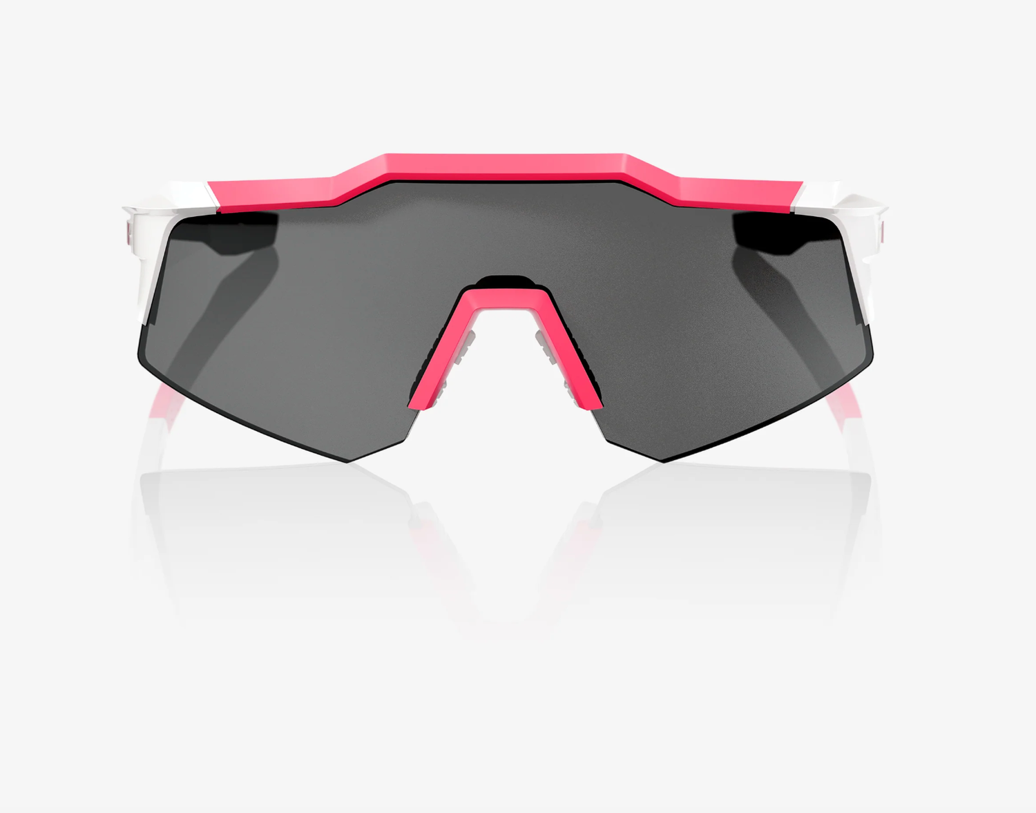 100% Speedcraft XS Puddy Pink White sunglasses with smoke lens for cycling and outdoor performance