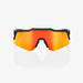 100% Speedcraft XS Soft Tact Black Sunglasses, HiPER Red Multilayer Lens
