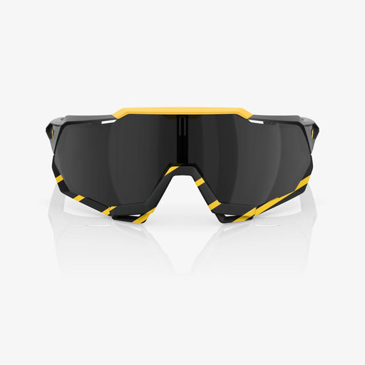 100% Speedtrap Soft Tact Hazard Sunglasses, Black Mirror Lens