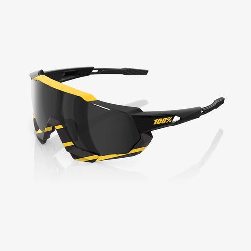 100% Speedtrap Soft Tact Hazard Sunglasses, Black Mirror Lens