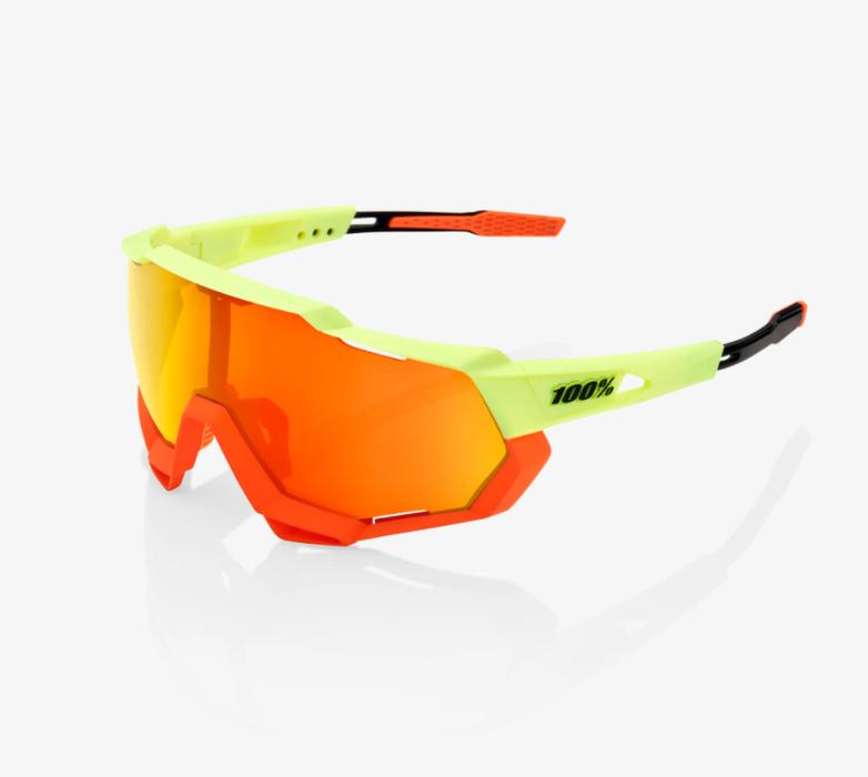 100% Speedtrap Soft Tact Oxyfire Sunglasses, HiPER Red Multilayer Lens