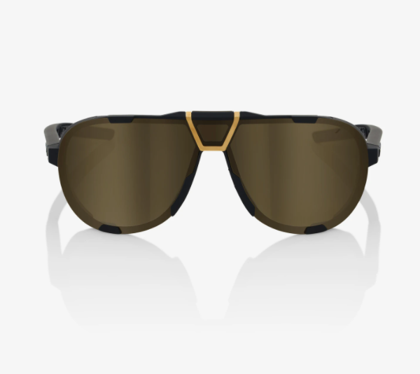 100% Westcraft Soft Tact Black Sunglasses, Soft Gold Mirror Lens