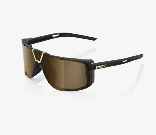 100% Eastcraft Soft Tact Black sunglasses Soft Gold Mirror lens UV protection performance cycling eyewear
