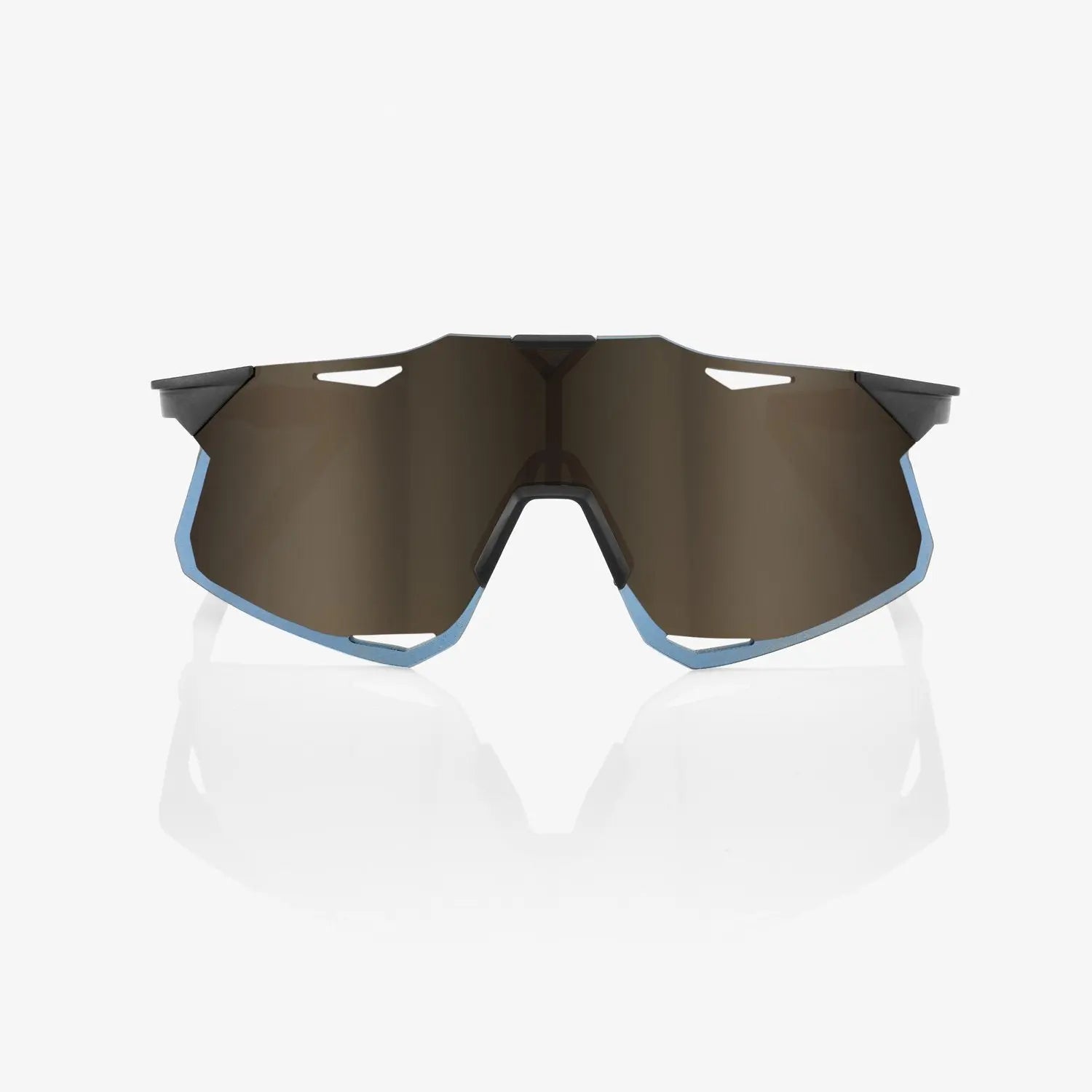 100% Hypercraft Matte Black cycling sunglasses with Soft Gold Mirror lens