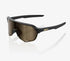 100% S2 matte black cycling sunglasses with soft gold mirror lens high performance road and gravel eyewear