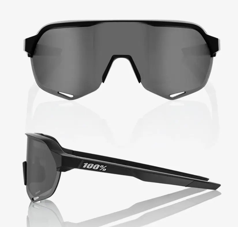 100% S2 Soft Tact Black sunglasses Smoke Lens UV protective performance cycling eyewear