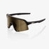 100% S3 Soft Tact Black cycling sunglasses with Soft Gold Mirror and Clear lenses