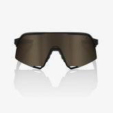 100% S3 Soft Tact Black cycling sunglasses with Soft Gold Mirror and Clear lenses