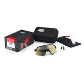 100% S3 Soft Tact Black cycling sunglasses with Soft Gold Mirror and Clear lenses
