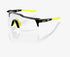 100% Speedcraft SL gloss black sunglasses with photochromic lens adaptive cycling eyewear for changing light conditions