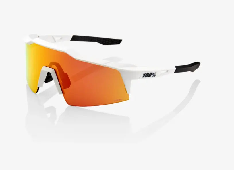 100% Speedcraft SL Soft Tact Off White cycling sunglasses with red multilayer lens high performance cycling eyewear