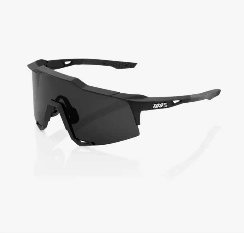 100% Speedcraft Soft Tact Black sunglasses Smoke Lens UV protection performance cycling eyewear