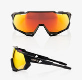 100% Speedtrap Soft Tact Black sunglasses HiPER Red Multilayer Mirror lens UV protection performance cycling eyewear