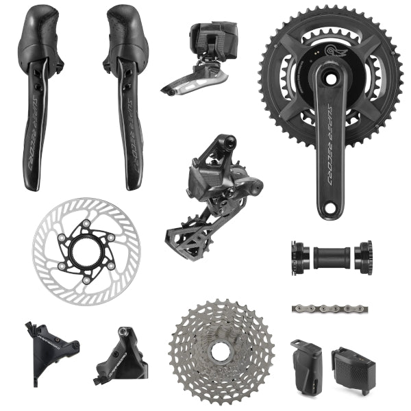 Campagnolo Super Record Wireless 2x13 gravel groupset with integrated power meter for high-performance off-road racing
