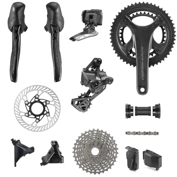 Campagnolo Super Record Wireless 2x13 gravel groupset featuring premium electronic shifting for high-performance off-road riding