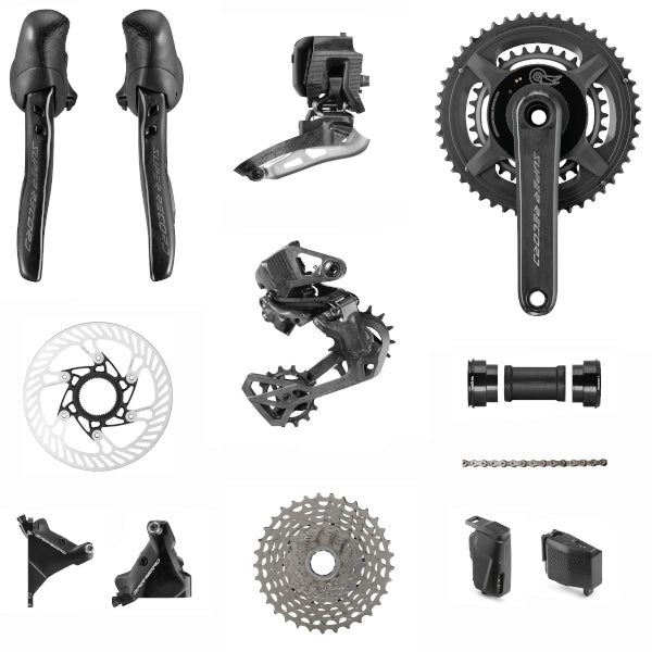 Campagnolo Super Record Wireless 2x13 road groupset with integrated power meter for elite racing performance