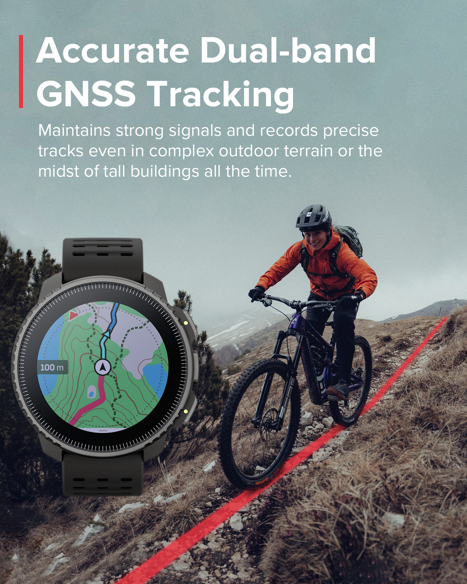 Suunto Vertical Sports Watch with GPS navigation, solar charging, and durable outdoor design for cycling and fitness tracking