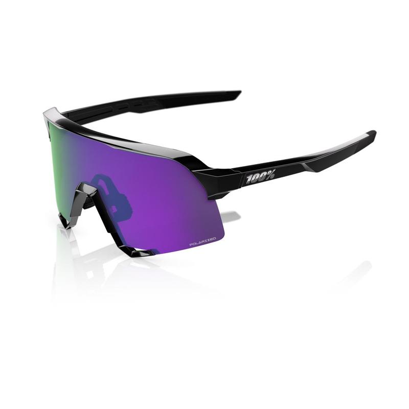 100% S3 Polished Black, HiPER Polarized Lavender Mirror Lens - 555-97147