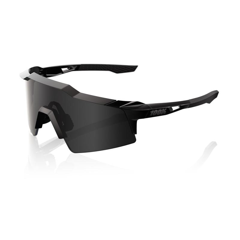 100% Speedcraft SL Matte Black Gloss Black Sunglasses, Black Mirror Lens