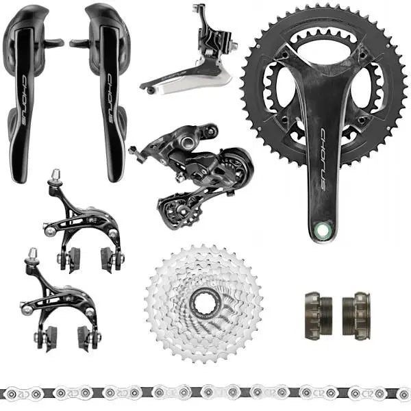Campagnolo Chorus 12 speed mechanical road bike groupset with crankset, derailleurs, and shifters