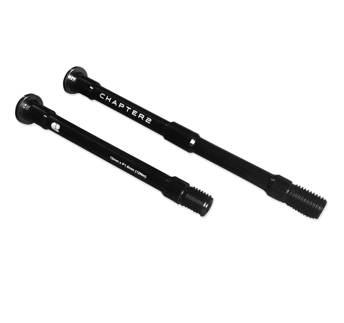 Chapter2 Bolt Type Front and Rear 12mm Thru Axle set – genuine lightweight replacement axles for Chapter2 road and gravel bikes