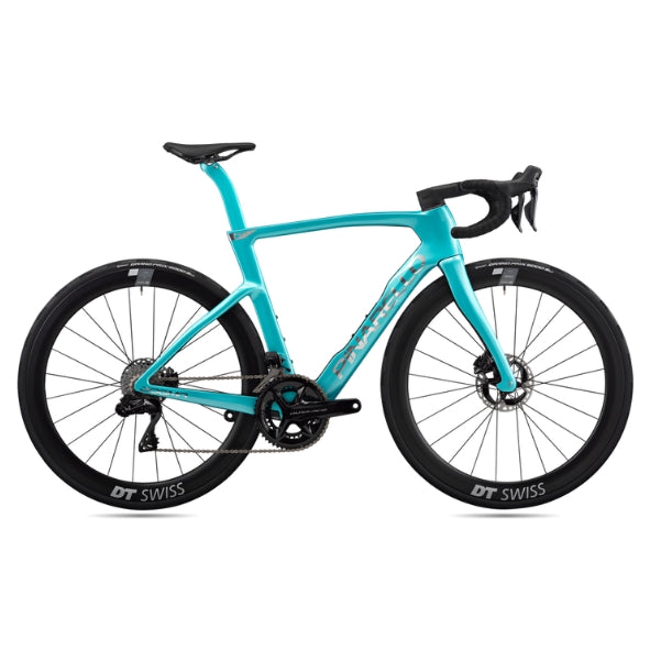 Pinarello Dogma F Disc Luxter Turquoise carbon road race frameset with aerodynamic design