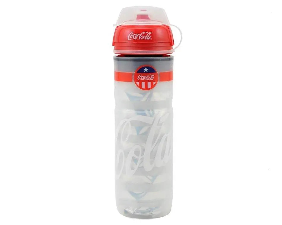 Elite Thermal Coca Cola 650ml insulated cycling water bottle red and white design