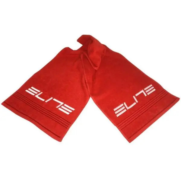 Elite Zugaman red training towel 130x30cm for indoor cycling and fitness workouts