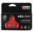 Look Keo Grip Pedal Cleats Kit Red 9 degree float – non-slip comfortable replacement cleats for Look Keo road pedals