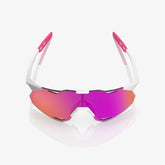 “100% Hypercraft XS cycling sunglasses with HiPER Vital Pink mirror lens – matte white pink ultra-light frame”